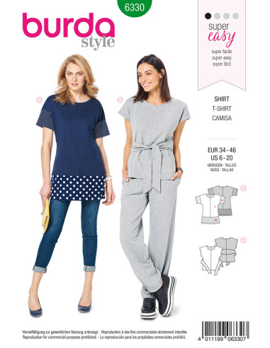 T-Shirt-Schnittmuster - Burda 6330