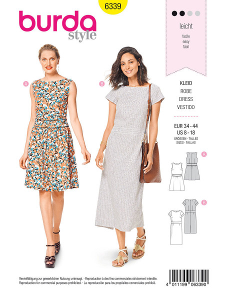 Kleid Schnittmuster - Burda 6339