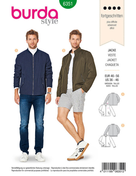 Jackenschnittmuster - Burda 6351