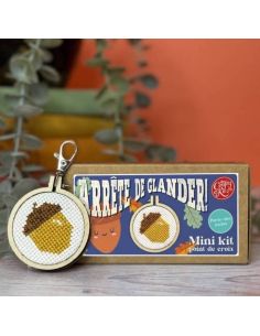 Mini-Kreuzstich-Stickset - Hör auf zu trödeln