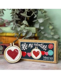 Mini-Kreuzstich-Stickset - Be my Valentine