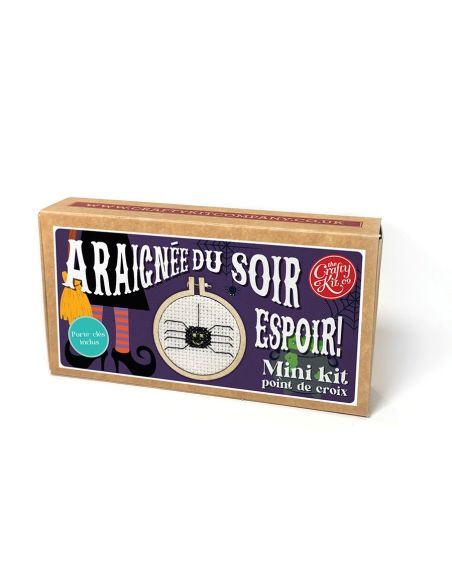 Mini-Kreuzstich-Stickset - Abendspinne, Hoffnung!
