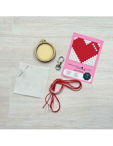 Mini-Kreuzstich-Stickset - Be my Valentine