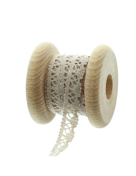 Irisierende Spitze - Beige