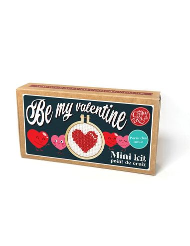 Mini-Kreuzstich-Stickset - Be my Valentine