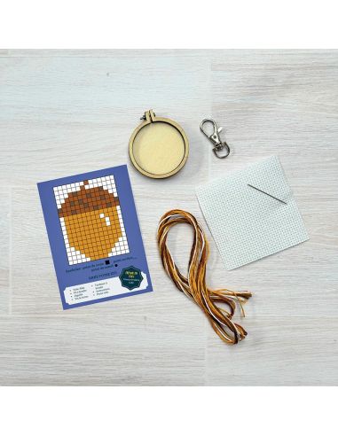 Mini-Kreuzstich-Stickset - Hör auf zu trödeln