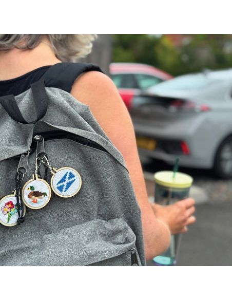 Mini-Kreuzstich-Stickset - Hör auf zu trödeln