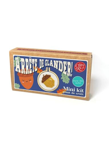 Mini-Kreuzstich-Stickset - Hör auf zu trödeln