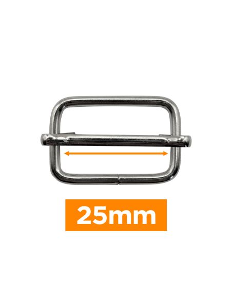 Premium-Schiebeschnalle - Silber 25 mm