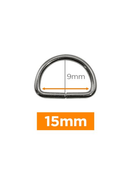 Premium D-Ring - Silber 15 mm