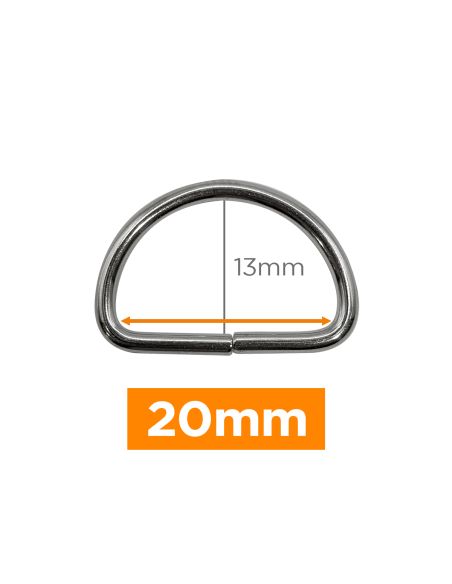Premium D-Ring - Silber 20 mm