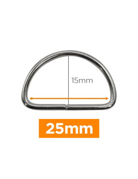 Premium D-Ring - Silber 25 mm