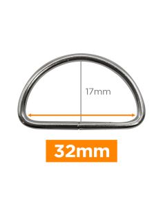 Premium-D-Ring - Silber 32 mm