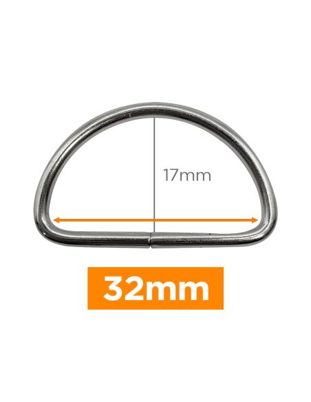 Premium-D-Ring - Silber 32 mm
