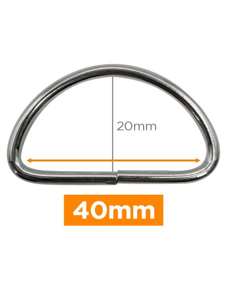 Premium-D-Ring - Silber 40 mm