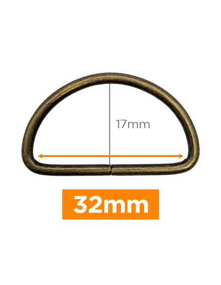 Premium-D-Ring - Bronze 32 mm