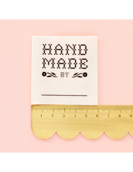 Satz von 4 gewebten Etiketten - Hand Made By