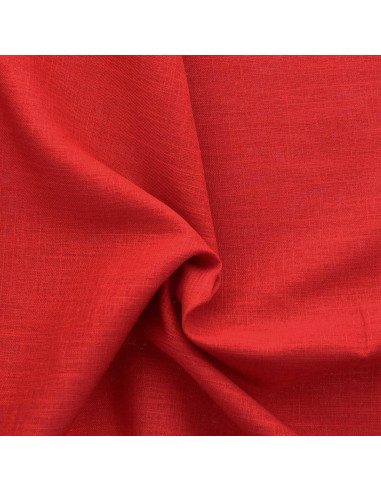 Leinen-Viskose-Stoff - Rot