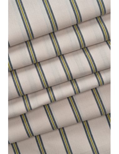 Gestreifter Baumwollstoff Weave Line Milky Clay - Atelier Brunette