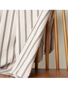 Gestreifter Baumwollstoff Weave Line Milky Clay - Atelier Brunette