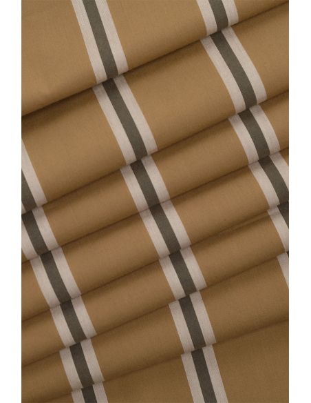 Gestreifter Baumwollstoff Weave Iced Mocha - Atelier Brunette
