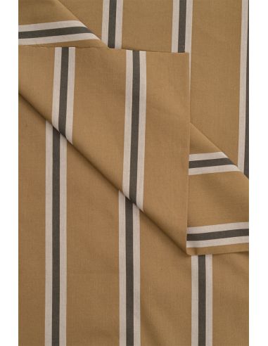 Gestreifter Baumwollstoff Weave Iced Mocha - Atelier Brunette