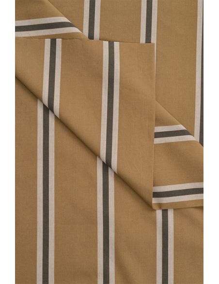Gestreifter Baumwollstoff Weave Iced Mocha - Atelier Brunette