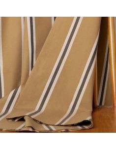 Gestreifter Baumwollstoff Weave Iced Mocha - Atelier Brunette