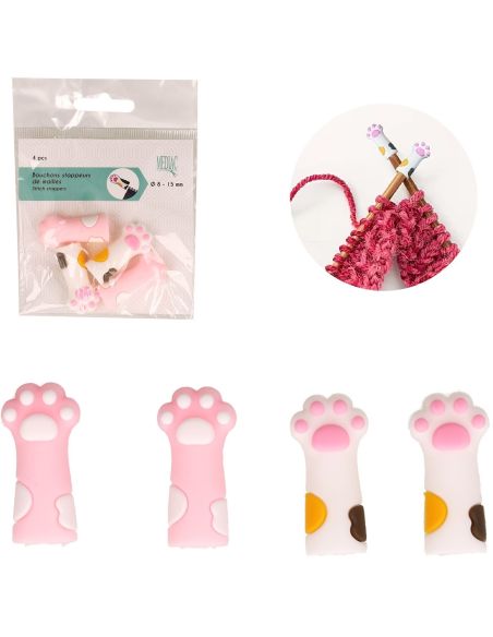 Maschenstopper für Stricknadeln - Katzenpfoten