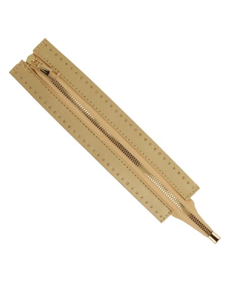 Spezialreißverschluss für Kunstledersack 30 cm - Gold