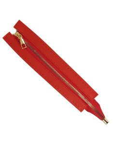 Spezialreißverschluss für Kunstledersack 30 cm - Rot