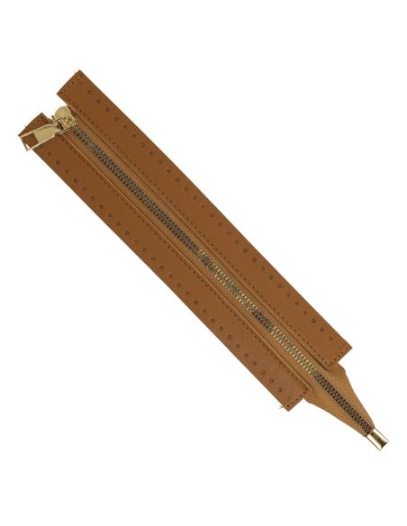 Spezialreißverschluss Tasche aus Kunstleder 30 cm - Camel