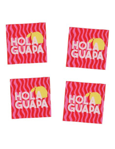 Set aus 4 Aufnähetiketten - Hola guapa