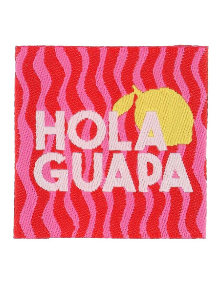 Set aus 4 Aufnähetiketten - Hola guapa