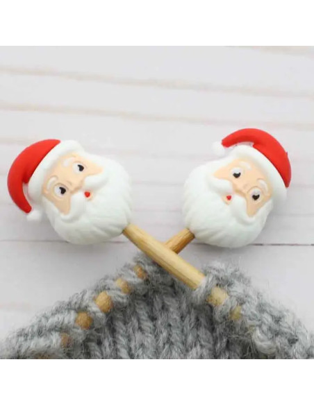 Maschenstopper für Stricknadeln - Weihnachtsmann