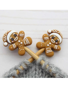 Maschenstopper für Stricknadeln - Lebkuchen