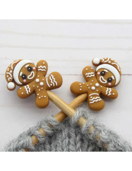 Maschenstopper für Stricknadeln - Lebkuchen