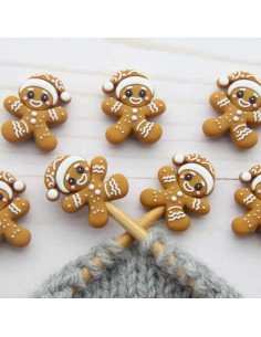 Maschenstopper für Stricknadeln - Lebkuchen 2