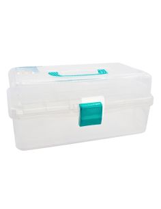 Transparente Nähbox mit 3 Ebenen