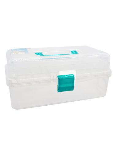 Transparente Nähbox mit 3 Ebenen