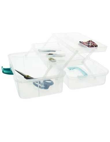Transparente Nähbox mit 3 Ebenen