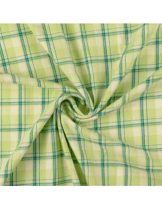 Schottisches Tartan-Flanellgewebe - Grün mit Minzstreifen
