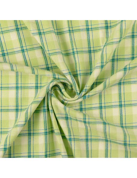 Schottisches Tartan-Flanellgewebe - Grün mit Minzstreifen
