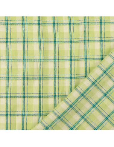 Schottisches Tartan-Flanellgewebe - Grün mit Minzstreifen