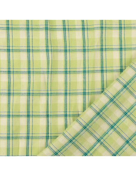 Schottisches Tartan-Flanellgewebe - Grün mit Minzstreifen