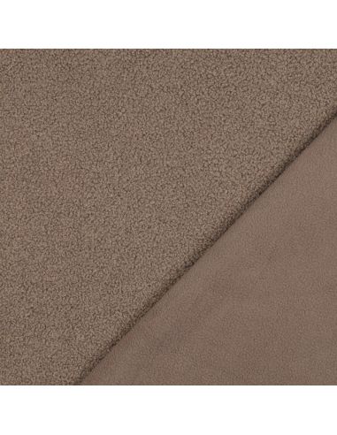 Doppelseitiger Teddy-Fleece-Stoff - Taupe