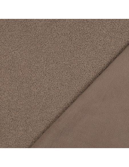 Doppelseitiger Teddy-Fleece-Stoff - Taupe