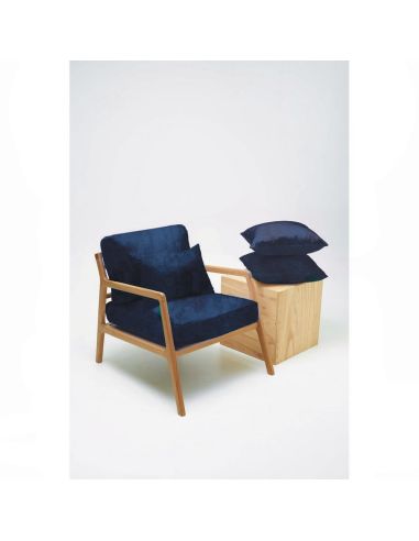 Luxus-Möbelstoff Samt - Marineblau