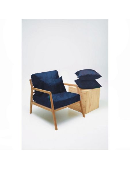 Luxus-Möbelstoff Samt - Marineblau
