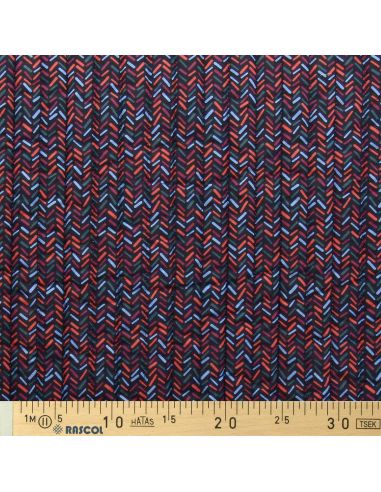 Gesteppter Baumwollstoff Lafleur - Beige und Blau